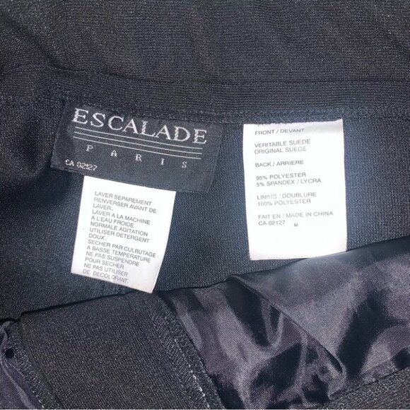 Escalade Suede Pants Women’s Size‎ Medium Black Vintage Front High Waisted Paris - Picture 11 of 11